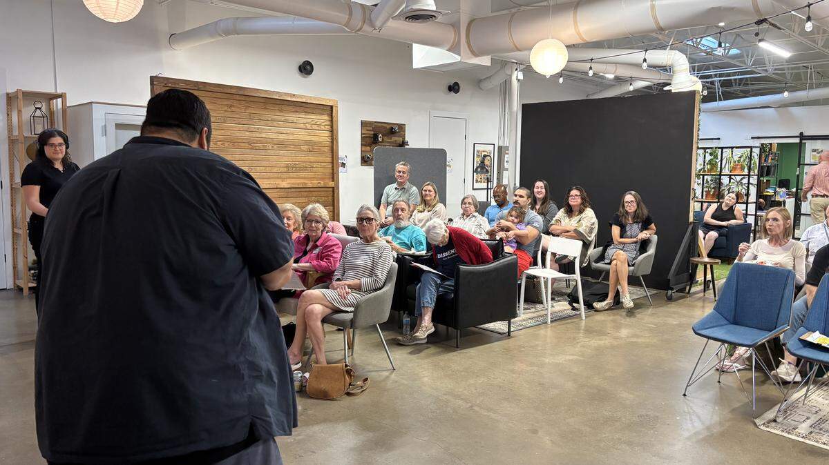 Alex Montalvo began the inaugural People’s Commissioners Court meeting on Oct. 21, 2025 with an overview of the evening agenda before opening up the floor for public comment.