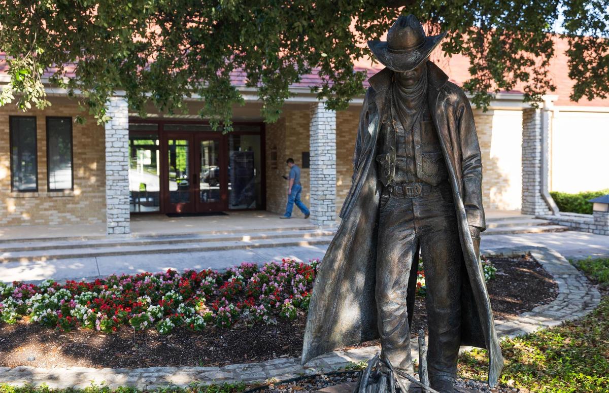 A student interest the Ranch Management Program building at TCU on May 5.