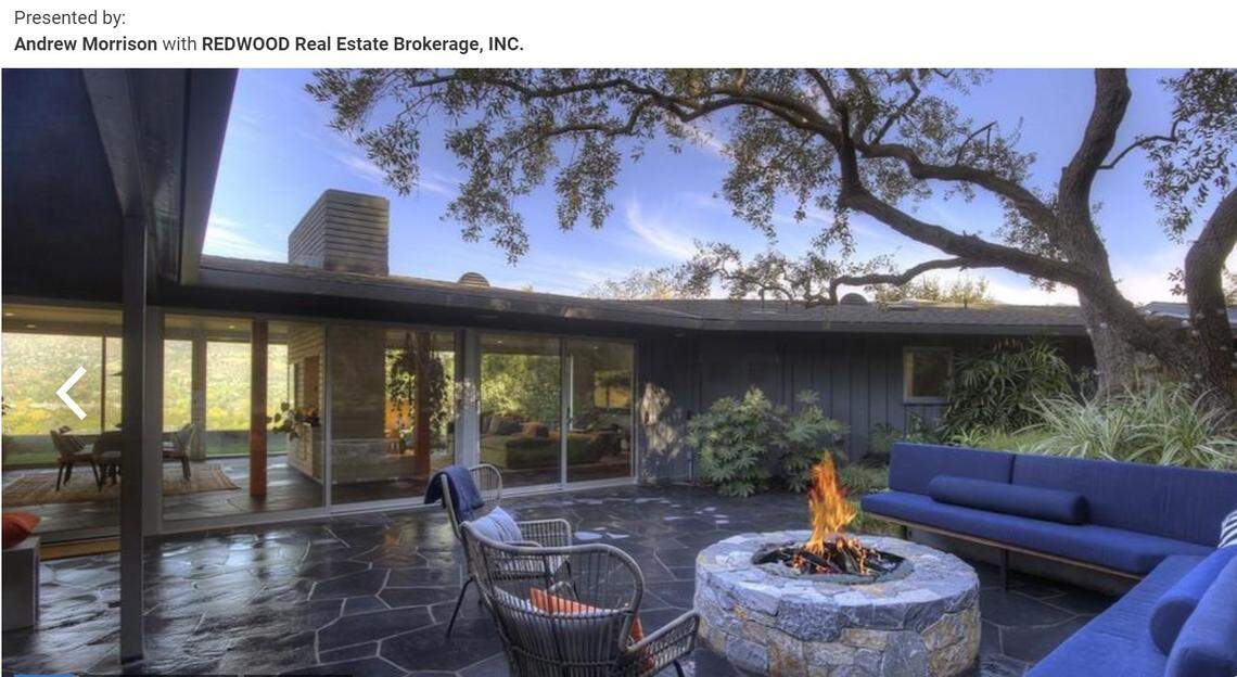 Fire pit in backyard