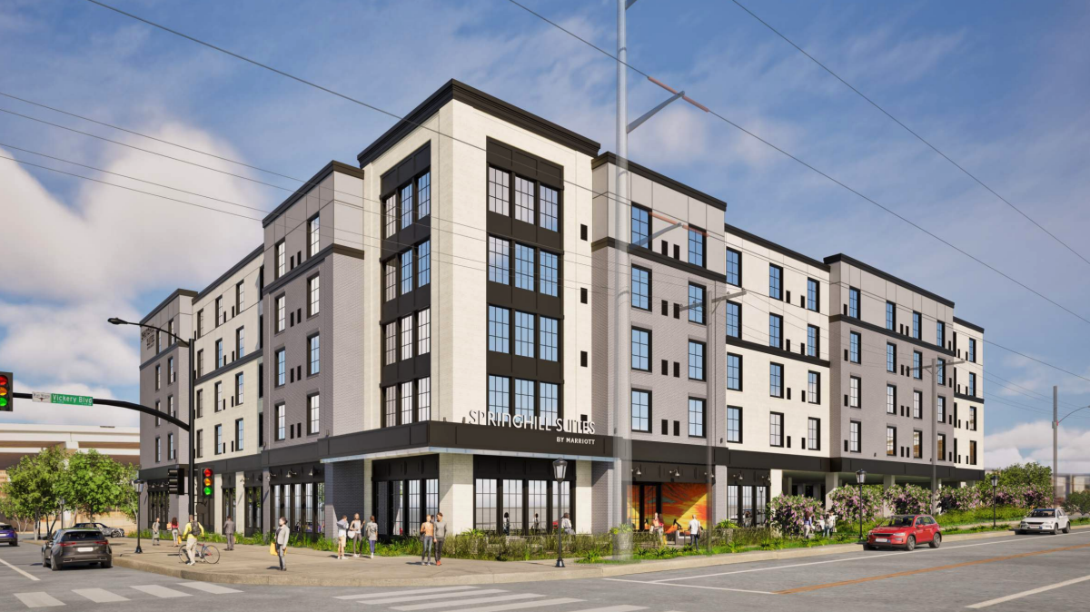 A Springhill Suites by Marriott hotel at the northeast corner of South Main Street and East Vickery Boulevard is coming to Fort Worth.