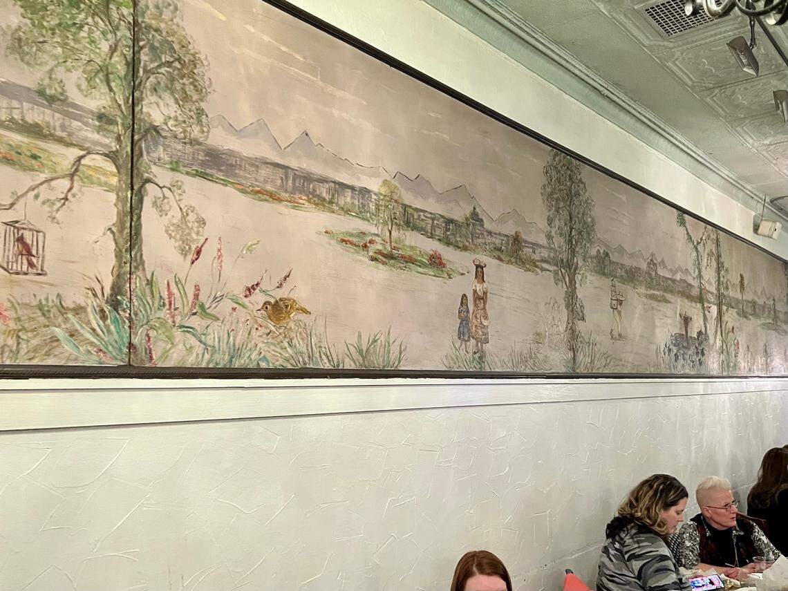 Texas muralist Pattie Richardson East’s murals, seen Feb. 18, 2023, lined the walls at the former location of The Original Mexican Restaurant in Fort Worth.
