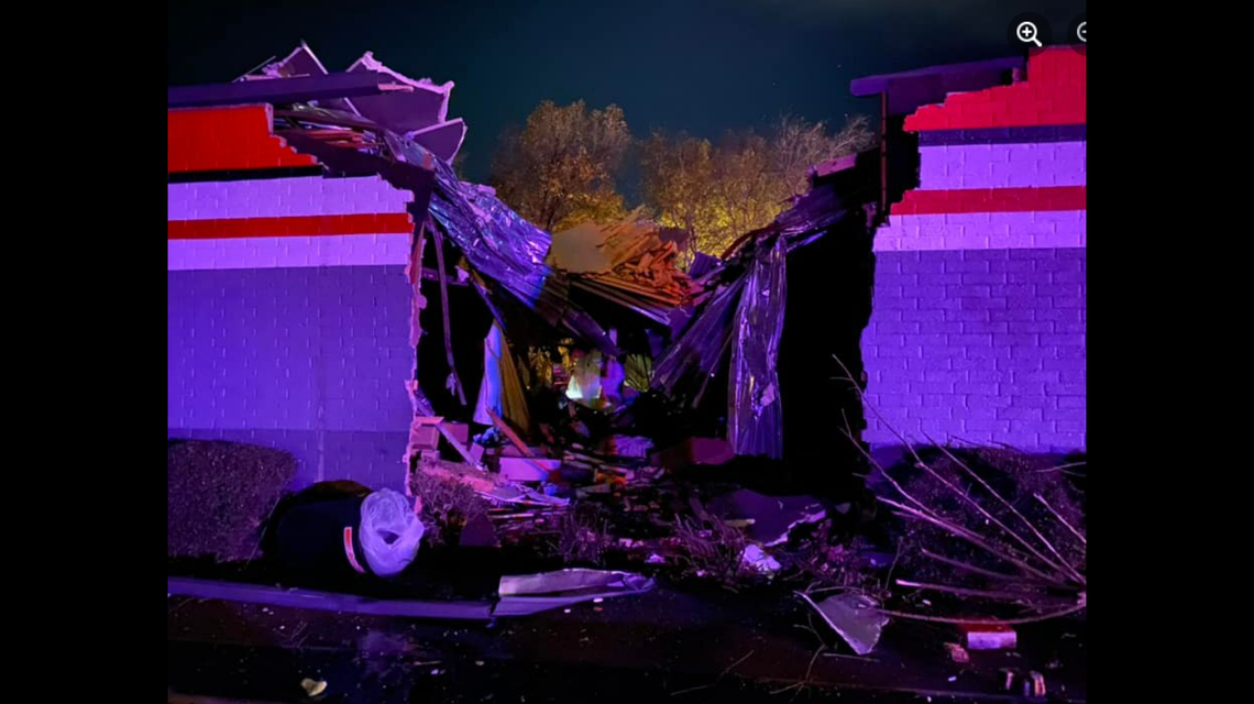 Police are investigating what caused the truck to leave the roadway.