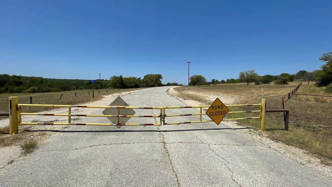 The yellow barrier on Lakeview Drive around Benbrook Lake that separates the North Holiday Park day use area from the South Holiday Park campgrounds. Day-use cyclists, walkers and joggers will no longer be able to bypass the barrier to continue through the campground, despite former Lake Manager Terry Schmidt allowing the crossover between the two uses.