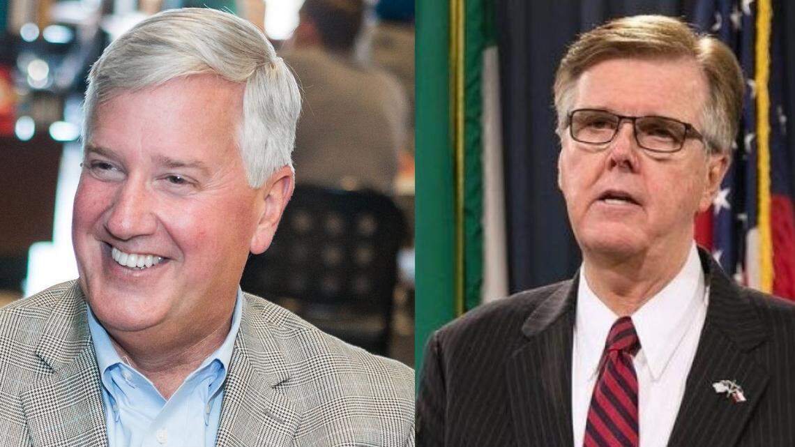 Lieutenant governor candidates: Democrat Mike Collier (left) and Republican Dan Patrick