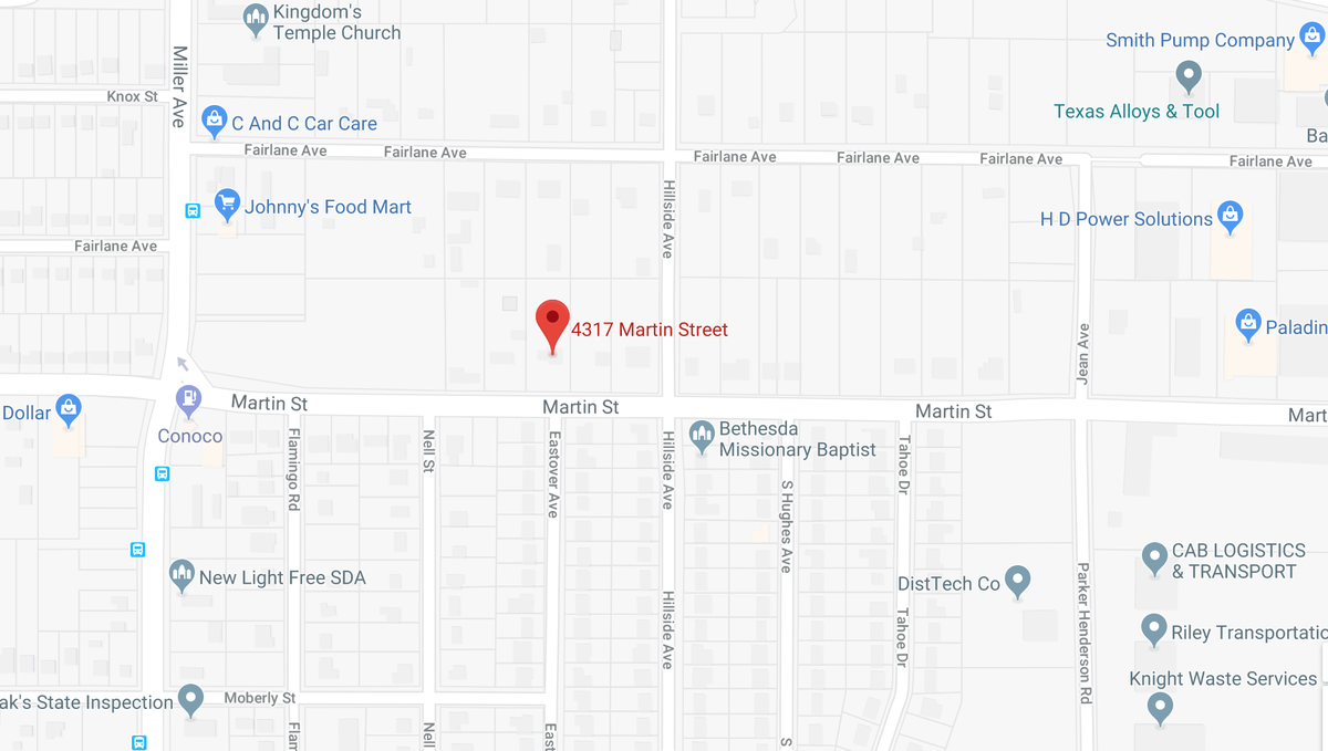 A female victim was shot on Sunday night in the 4300 block of Martin Street in southeast Fort Worth, according to Fort Worth police.