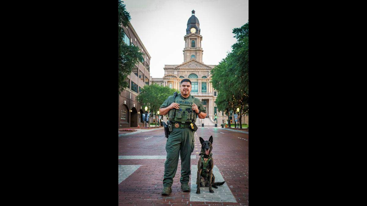 Tarrant County Sheriff’s Office K-9 handler J.D. Rubalcaba and 4-year-old Dutch Shepherd Ara placed sixth in a national drug sniffing competition for police dogs.