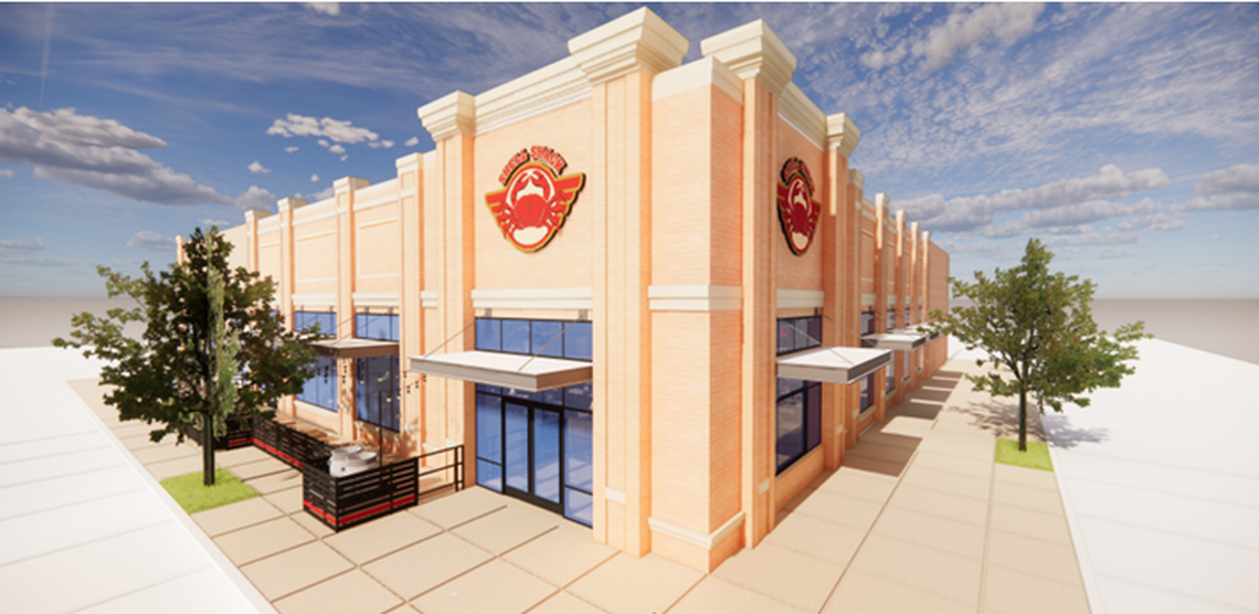 Rendering for the new Shell Shack location in the Arlington Parks Mall that will open on April 27.