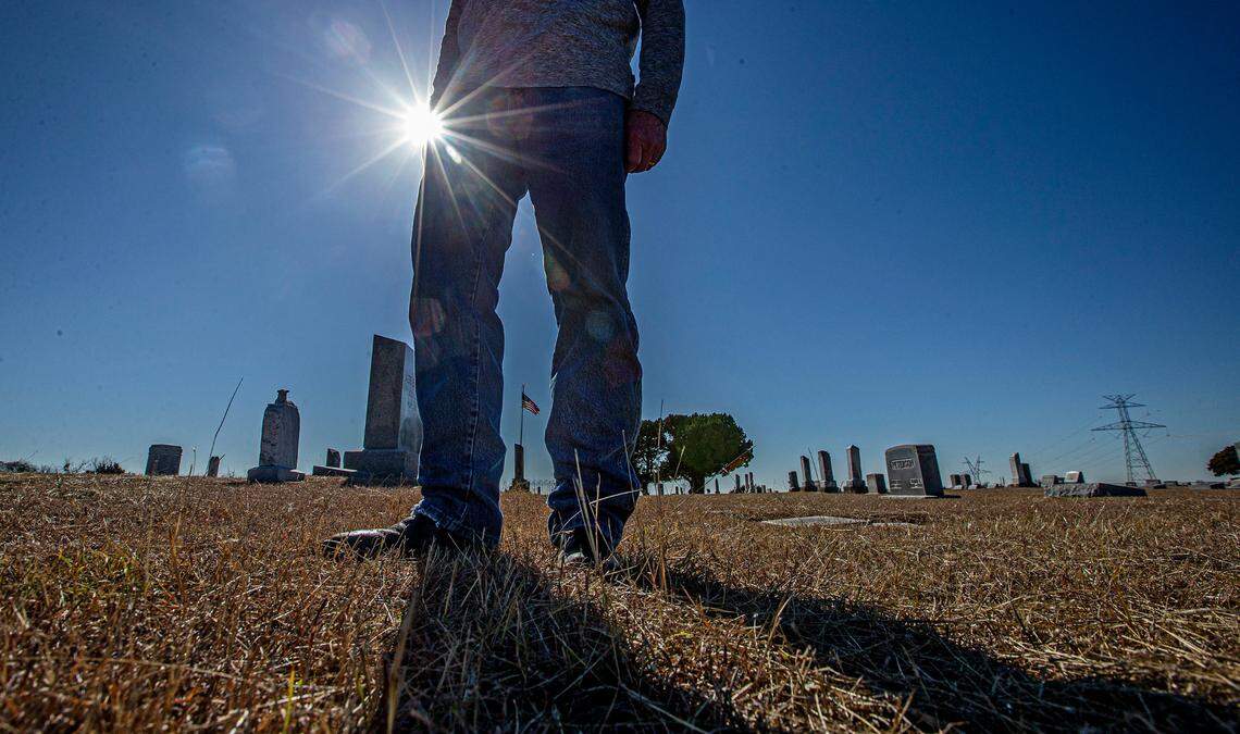 “In the little town of Cresson, they shot a scene in the cemetery there. The character George (Strait) plays, goes to see the tombstone of his parents. Who both died together, somehow,” said Rex McGee who wrote the script for the 1992 film “Pure Country” starring country legend George Strait. Photo taken Jan. 4, 2021.