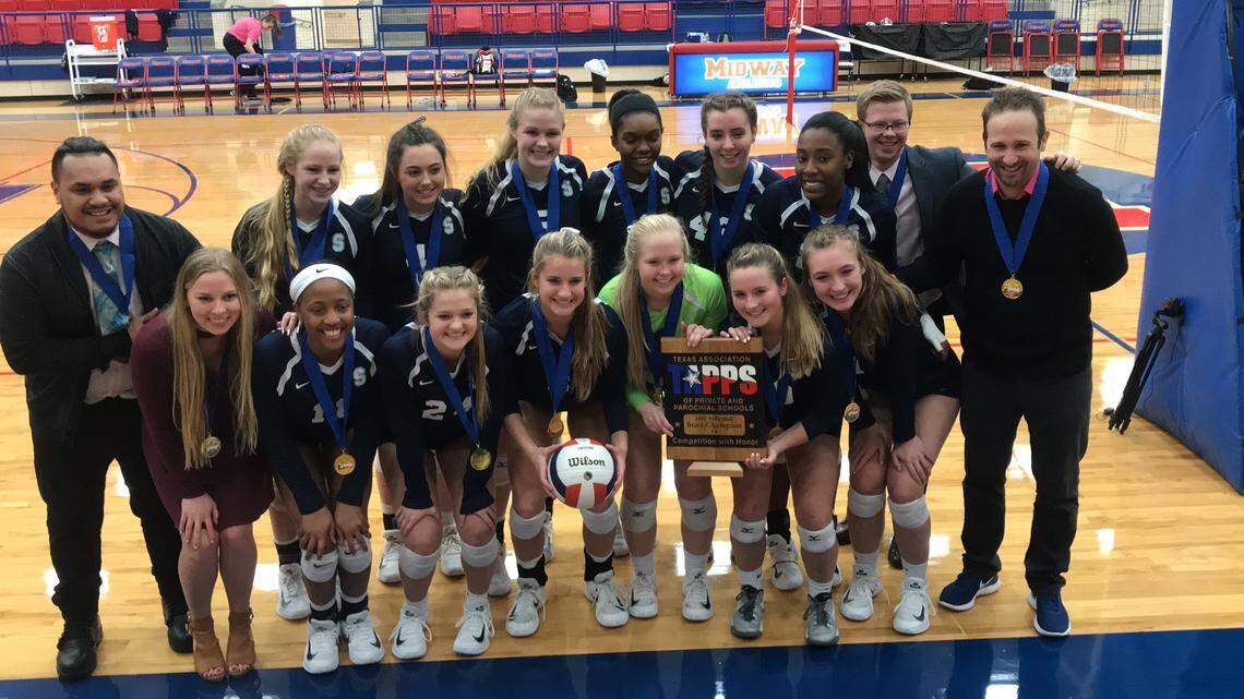 The All Saints volleyball team won a TAPPS state title in November.