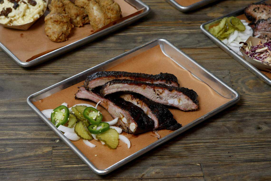Pork spare ribs at Pecan Lodge are photographed in Deep Ellum, Dallas on Thursday, June 26, 2014.