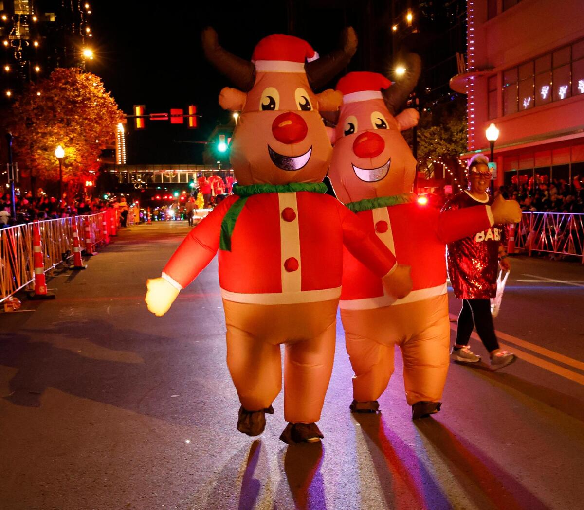 Comical reindeer from the Fort Worth Police Department entertained the crowd during the 2024 Parade of Lights.
