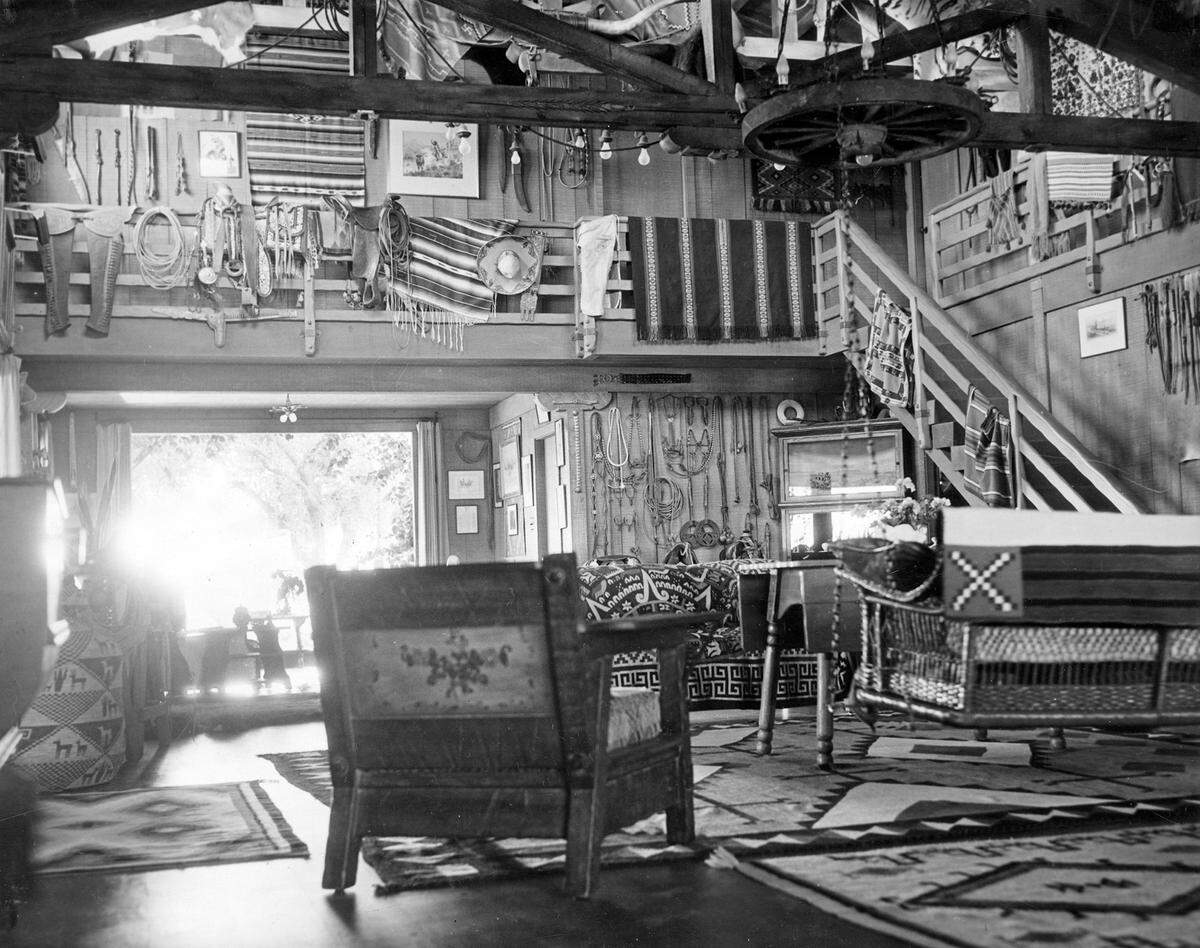 Interior of Will Rogers’ ranch home in Pacific Palisades, California, on Dec. 12, 1935.