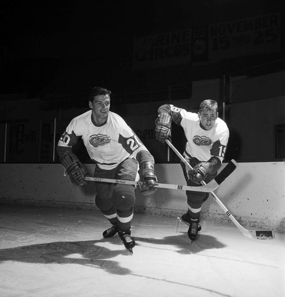 December 1967: Fort Worth Wings ice hockey’s defensive stars Irv Spencer, left, and Bob Falkenberg.