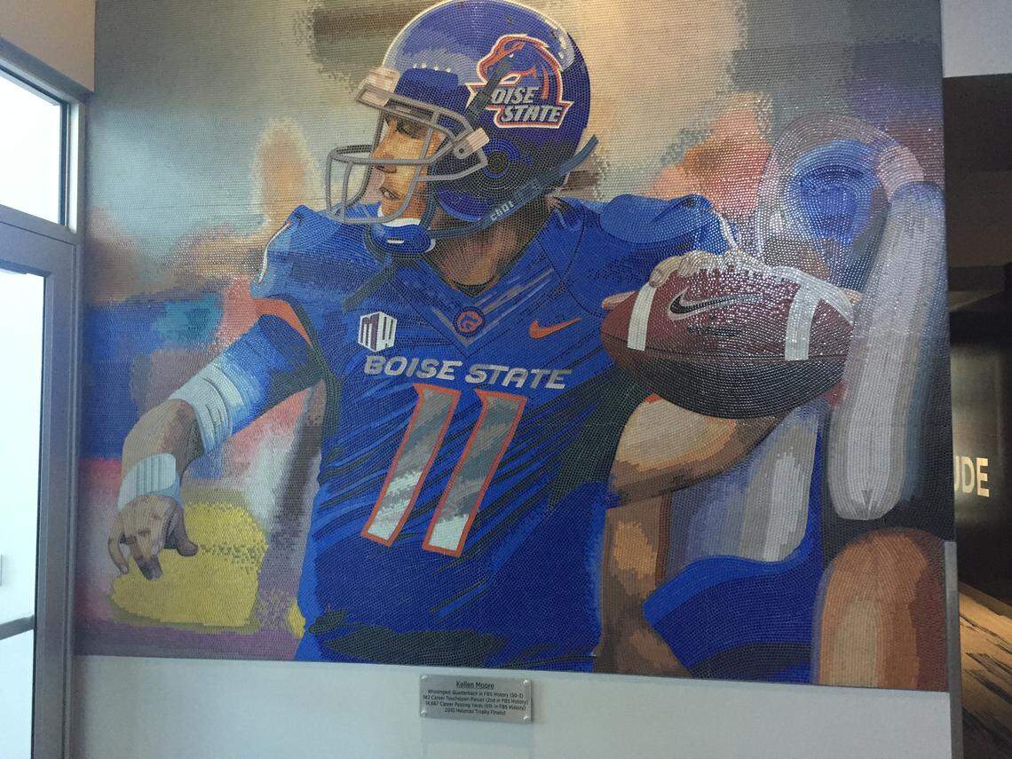 Kellen Moore is prominently dispalyed throughout Boise State’s football facility.