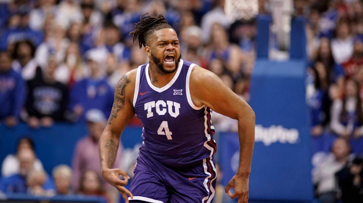 Despite his immense talent, TCU center Eddie Lampkin Jr. (4) career with the school is over.