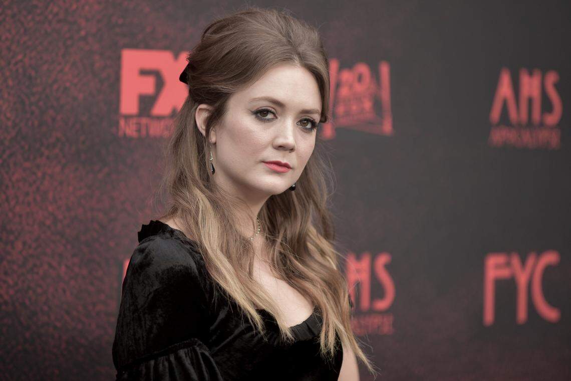 FILE - In this Saturday, May 18, 2019 file photo, Billie Lourd attends “American Horror Story: Apocalypse” FYC event at NeueHouse Hollywood in Los Angeles. Actress Billie Lourd has announced the birth of her son. Lourd announced on her social media Friday, Sept. 25, 2020 that she and her fiance, Austen Rydell, welcomed their newborn son into the world (Photo by Richard Shotwell/Invision/AP, File)