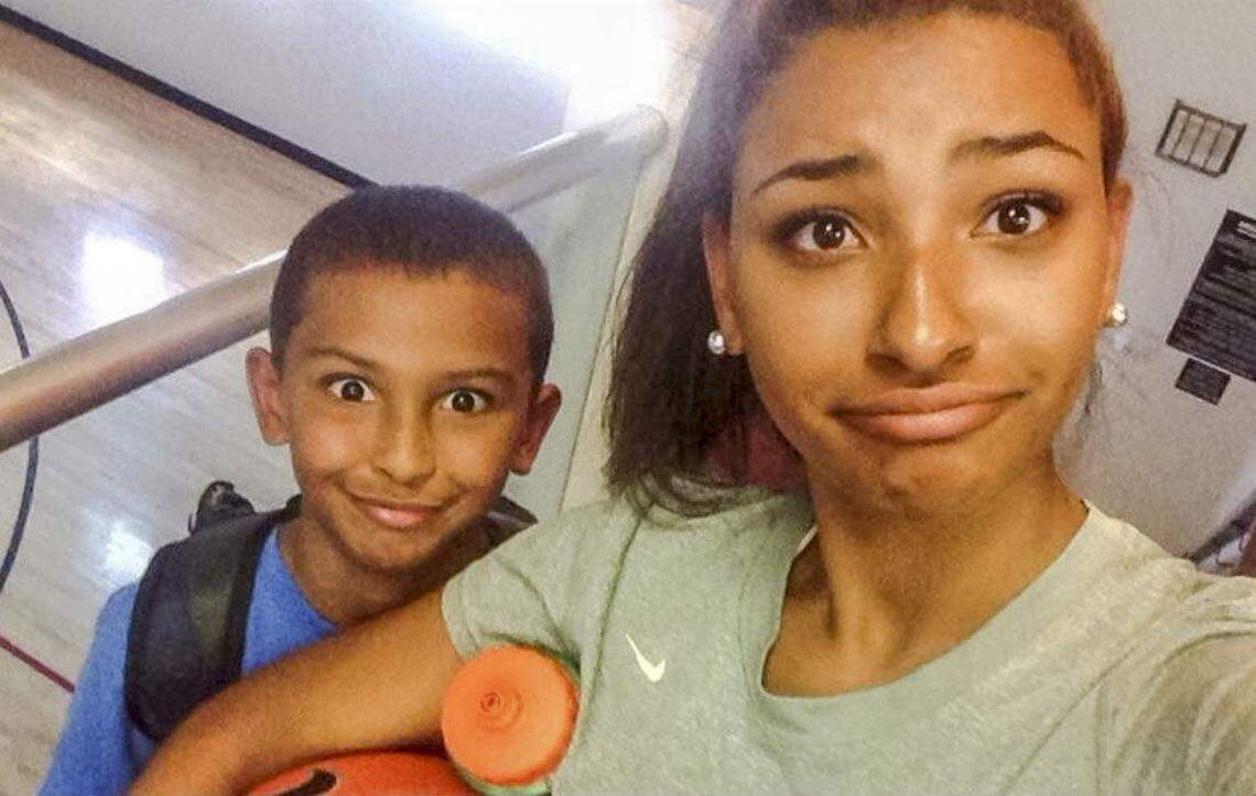 Alexis Emmou, right, was killed in a car wreck in May 2015. Her good friend, TCU guard Alex Robinson, has stayed close with her family and mentored her younger brother, Frank, left.