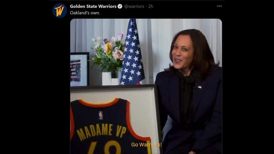 The Golden State Warriors honored new Vice President Kamala Harris on her historic day.