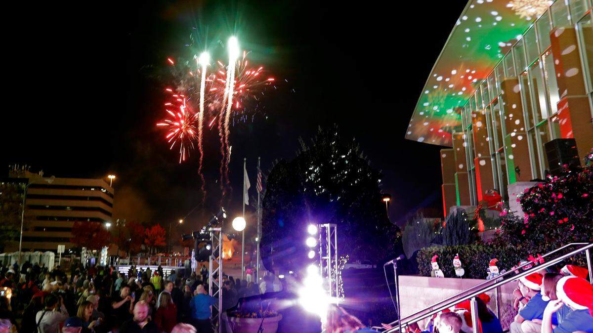 Fireworks light up the night sky at Hurst’s Christmas Tree lighting on Nov. 29, 2016.