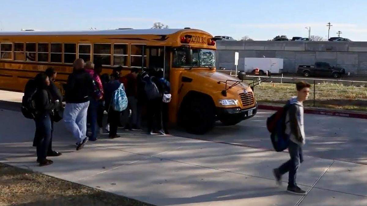 Hurst Junior High's main entrance is on Airport Freeway. A 2018 bond issue would move it.