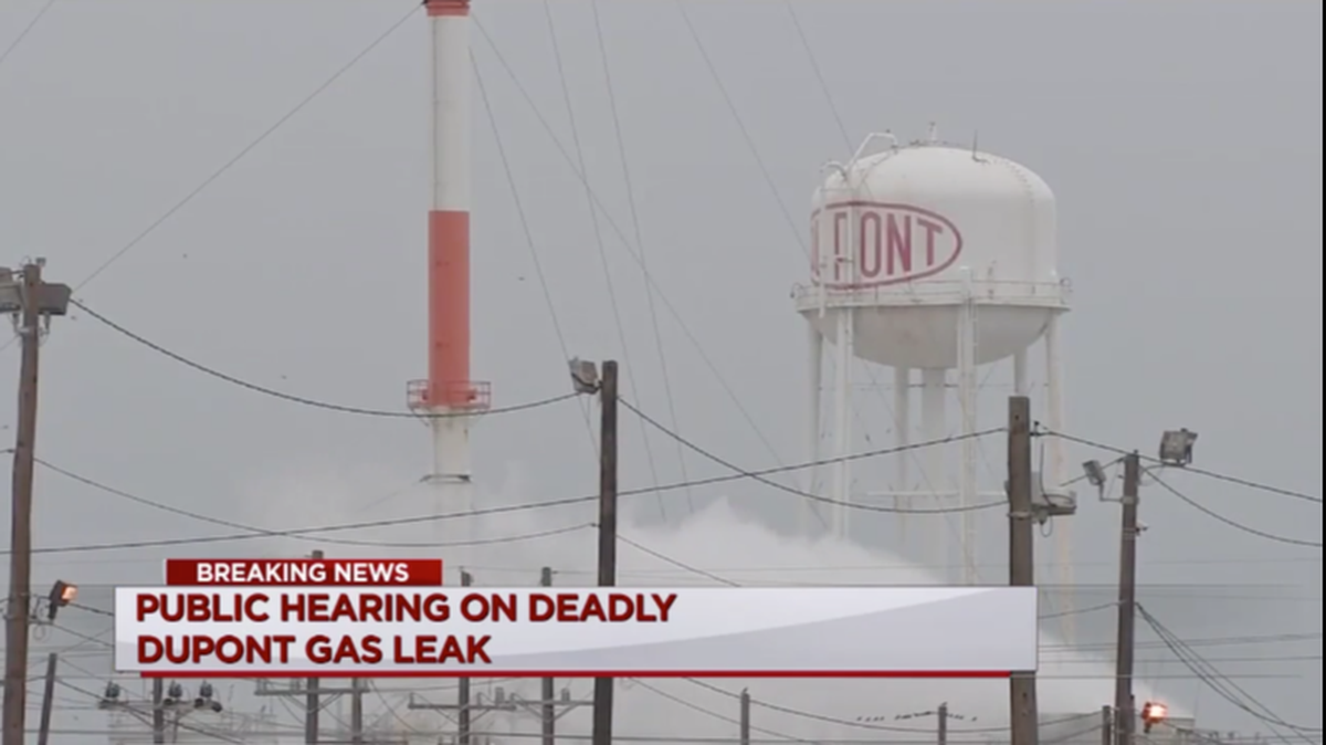 DuPont, a chemical manufacturing company, and former employee Kenneth Sandel are charged in a gas release that led to four deaths at a La Porte, Texas plant. Screengrab from KTRK.