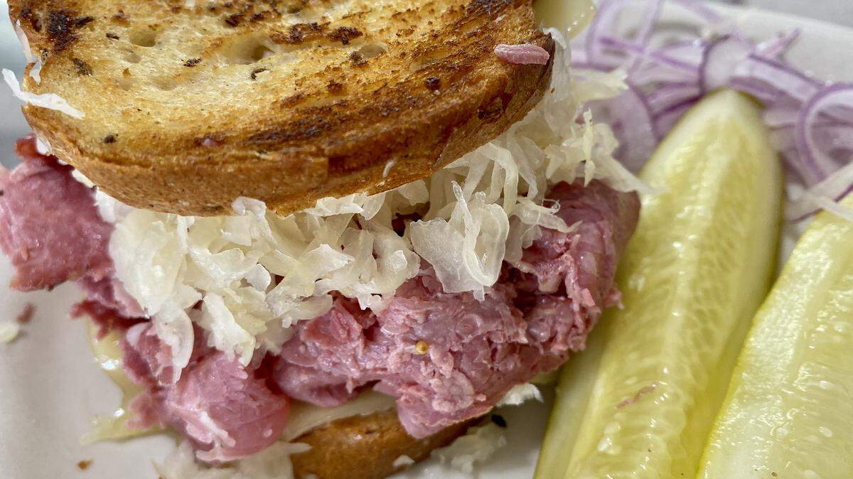 A half pastrami Reuben at Carshon;s Deli in Fort Worth.