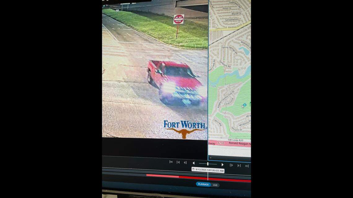 Investigators are trying to locate a red Chevrolet Silverado, believed to be a 2007-2013 model, which would be missing a right inner wheel well. Anyone with information regarding the suspect vehicle is asked to call the Benbrook Police Department at 817-249-1610.