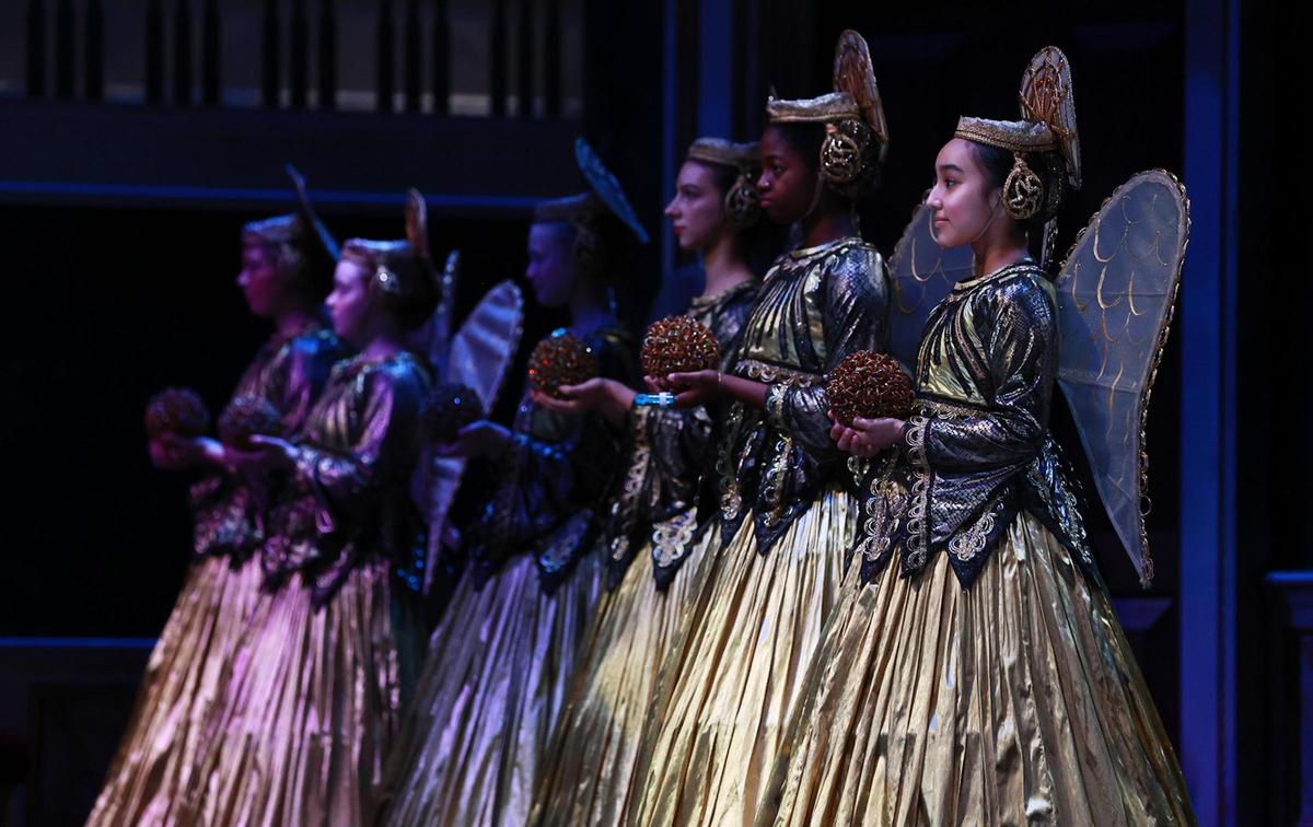 Student dancers perform as angels in “The Nutcracker” at Bass Performance Hall in 2022.