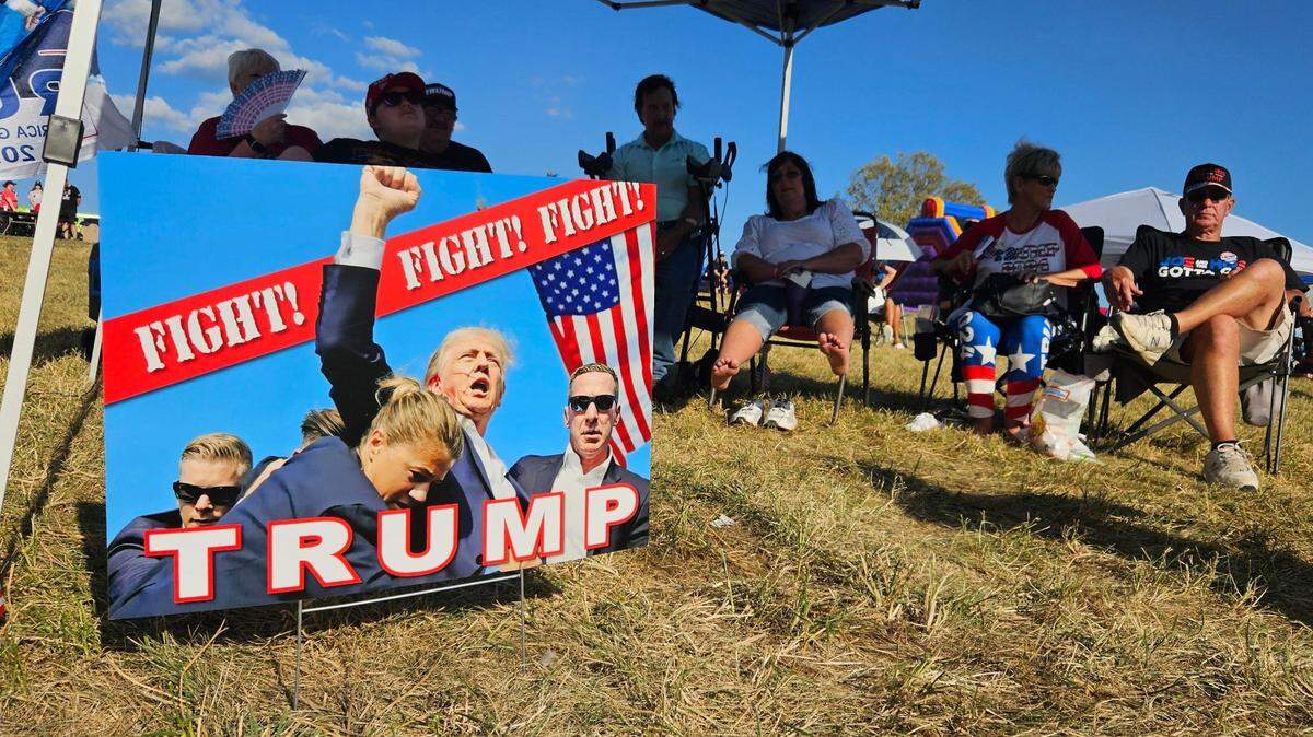 The image of Donald Trump pumping his fist in the air after an assassination attempt in July was on all kinds of merchandise.