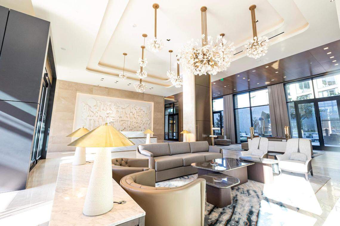 The lobby of The Crescent Hotel in Fort Worth on Thursday, Nov. 2, 2023.