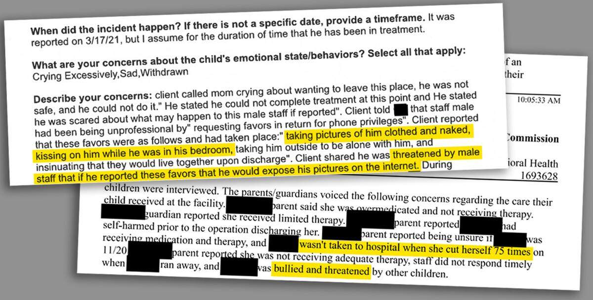 State intake reports detail allegations of abuse and neglect at Fort Behavioral Health, a Fort Worth residential treatment center for teens.