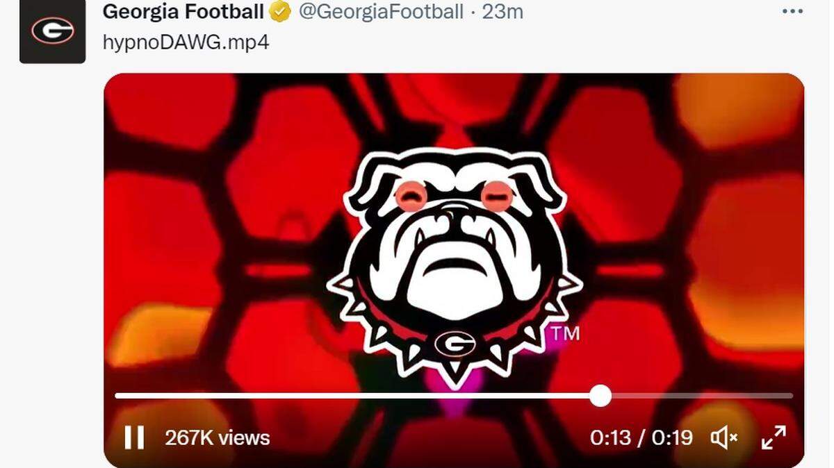 With the Bulldogs leading the Horned Frogs 45-7 in the third quarter, Georgia football’s official Twitter feed posted a meme poking fun at TCU’s Hypnotoad.