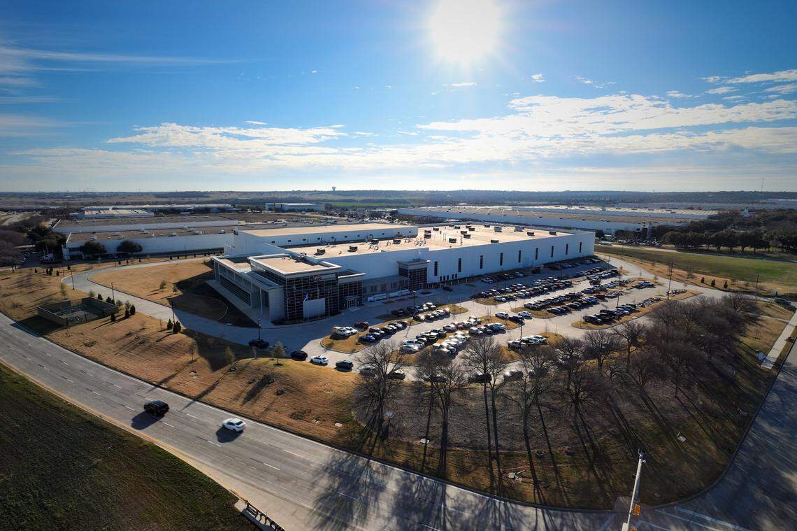 An aerial view of MP Materials’ Independence facility in far north Fort Worth, located in the AllianceTexas development.