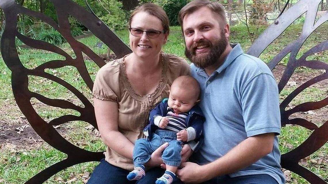 Shanna Vandewege with her husband, Craig Vandewege, and their infant son, Diederik. Shanna and her son were killed in 2016 in their Fort Worth home.