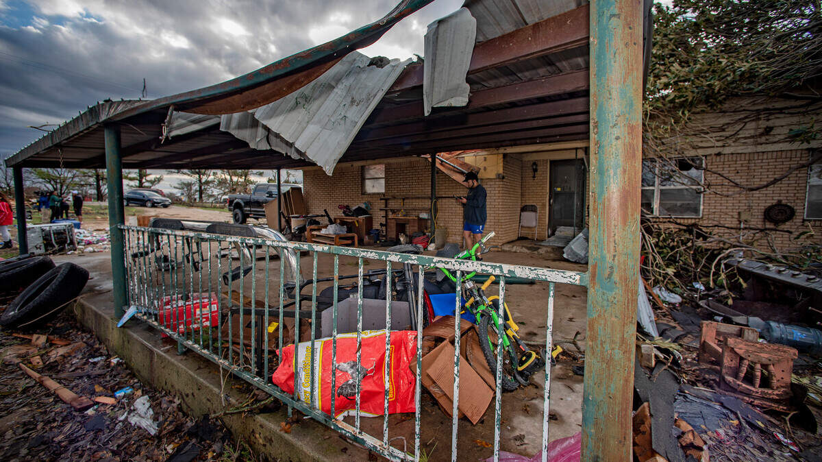 A tornado touched down just south of Decatur along FM 730 Tuesday, Dec. 13, 2022, tearing the roof off of a home and ripping trees in half.