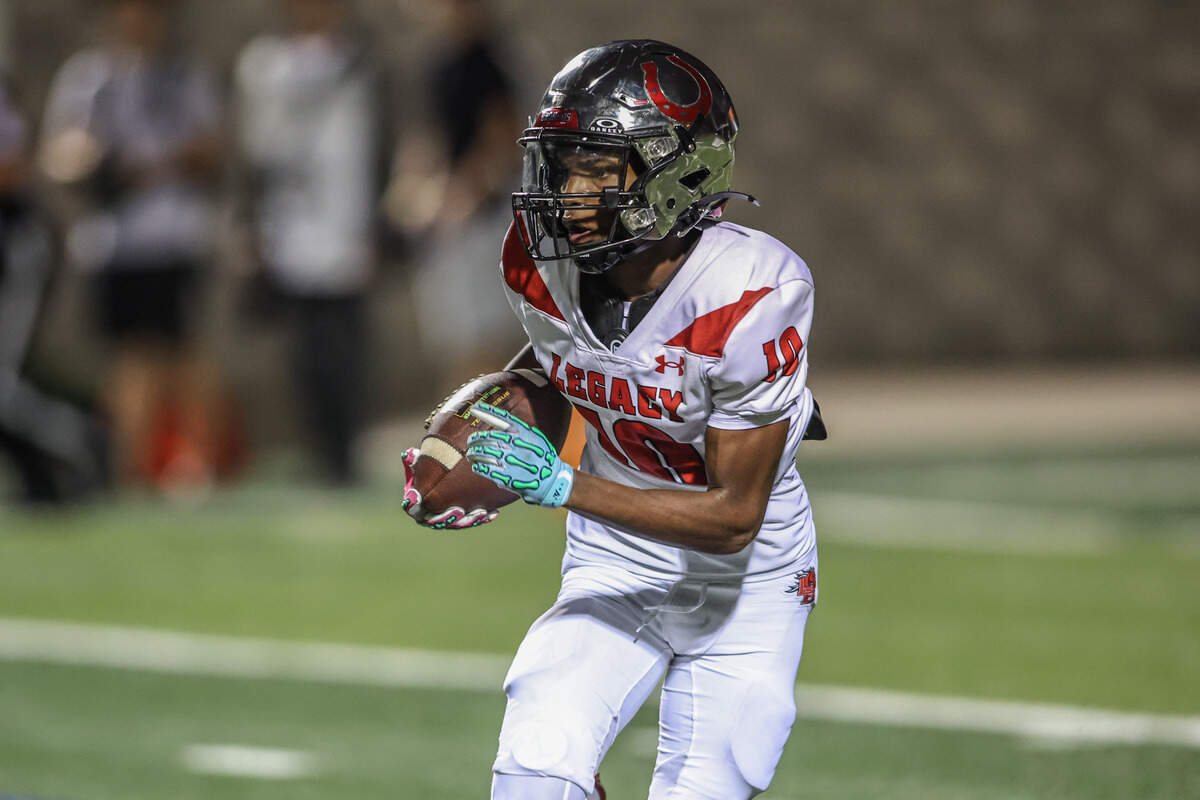 Mansfield Legacy’s Lofton Barber returns a kick In Friday’s game at Vernon Newsom Stadium. Special to the Star-Telegram / Tom Marvin