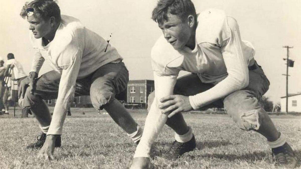 Norman Strange, left, and Miller Moseley during their playing days at the Fort Worth Masonic Home in the late 1930s.