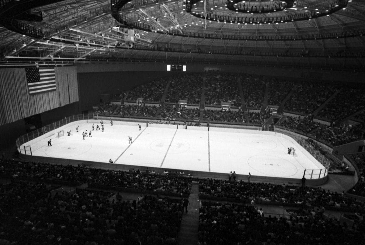 Feb. 2, 1971: A record crowd of 10,107 at the Tarrant County Convention Center for an ice hockey game between the Fort Worth Wings and the Dallas Black Hawks