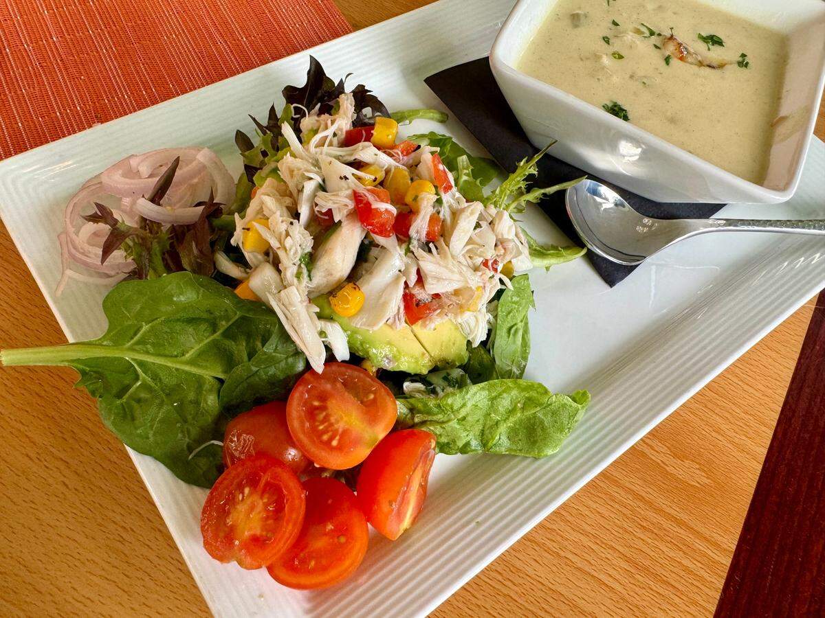 An avocado-and-crab salad at Salt Seafood and Steak House in Weatherford.