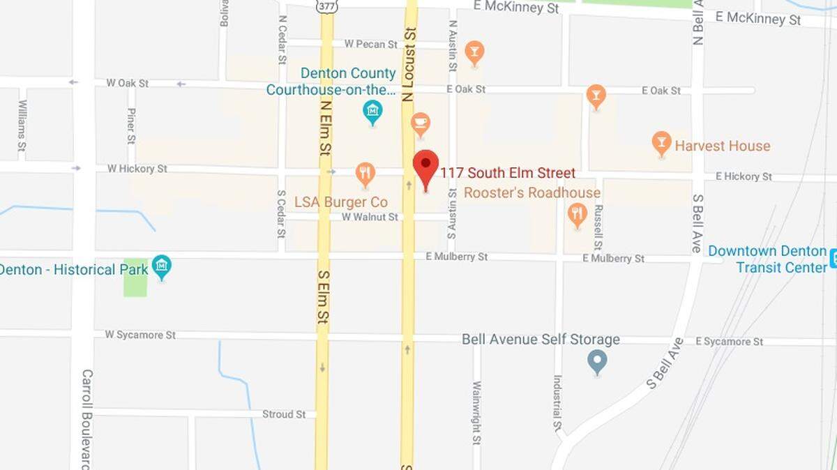 The Denton Police Department reported that at approximately 10:20 a.m., police received a silent alarm call from First People’s Jewelers located at 117 N. Elm Street on the Courthouse Square.