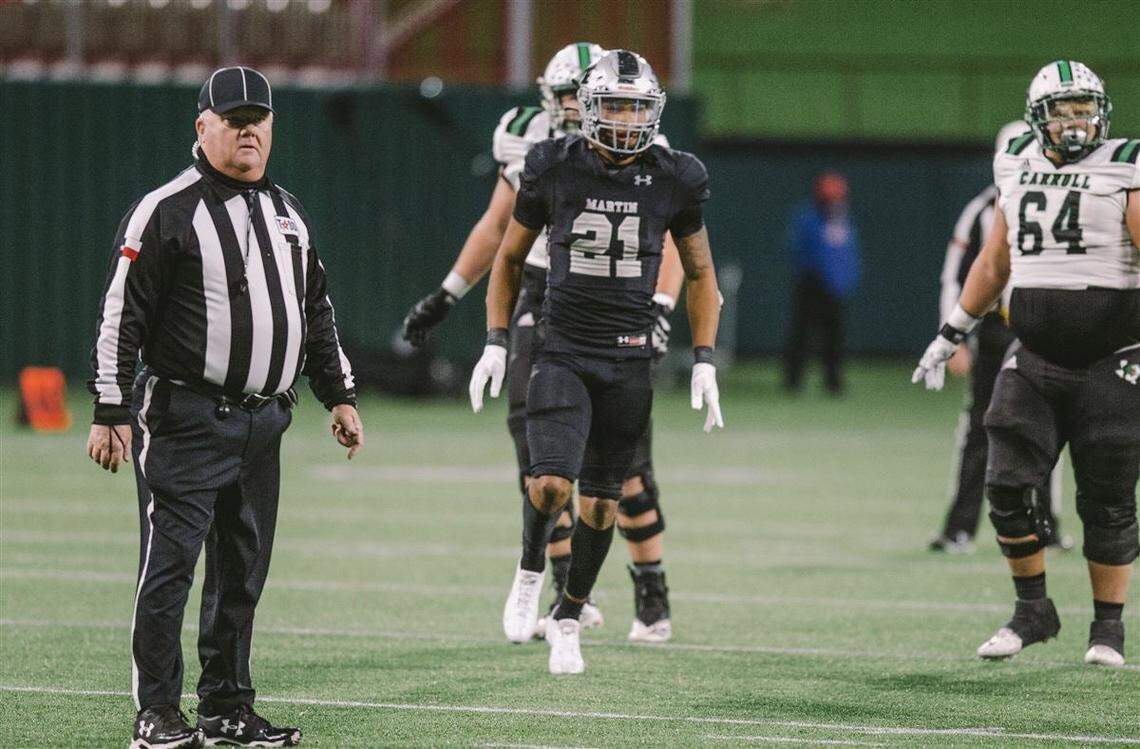 Arlington Martin 3-star linebacker Trevell Johnson (Texas commit) recorded 109 tackles during the 2020-21 season.