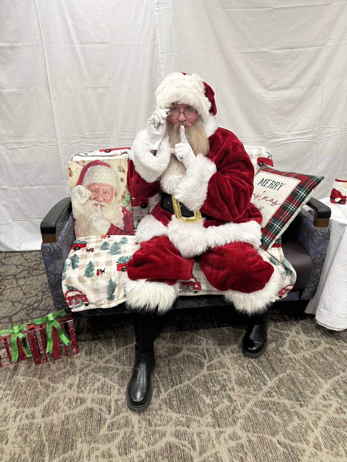 Texas Health Fort Worth paramedic Danny Cogdill poses as Santa during employee holiday party
