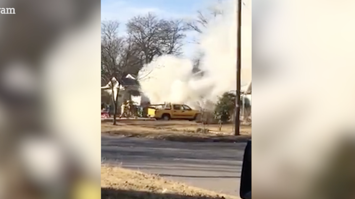 A Texas police officer was burned while rescuing a disabled man from a house fire in Eastland, Texas on Jan. 10, 2018.
