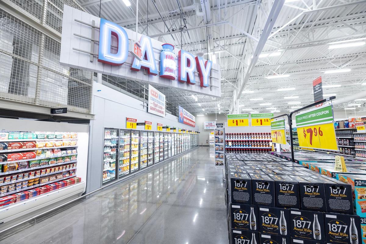 The dairy section in the new HEB location in Mansfield on Tuesday, June 25, 2024.