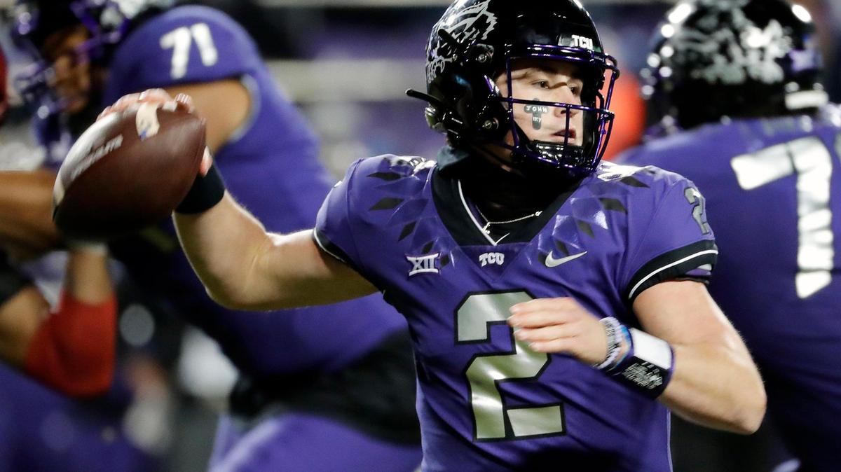 TCU quarterback Chandler Morris throws a completion in the second half of their game against Iowa State at Amon G. Carter Stadium in Fort Worth, Texas, Saturday, Nov. 26, 2022. Morris replaced Dugan with 13:38 remaining in the game. The TCU Horned Frogs defeated the Iowa State Cyclones 62-14. (Special to the Star-Telegram Bob Booth)