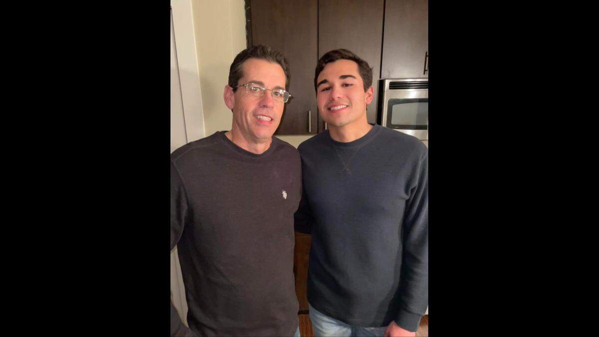 Seth (right) is pictured with his father, Clint (left).