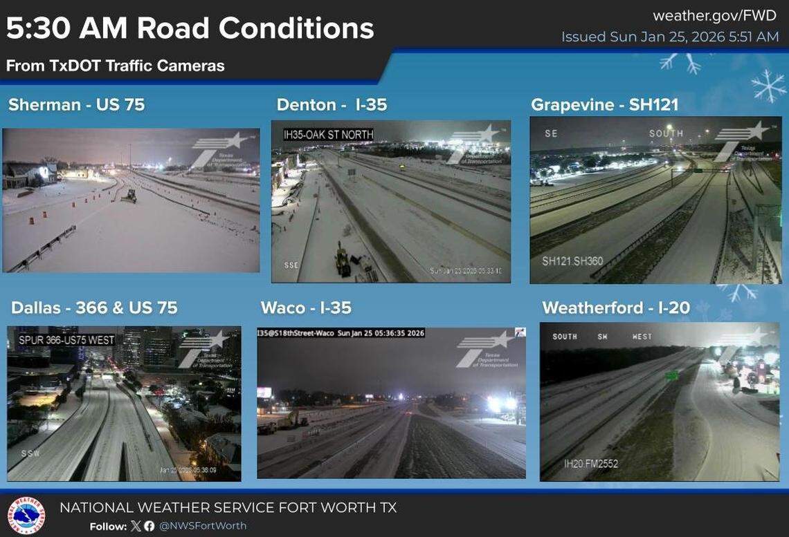 Road conditions as of 6 a.m. Sunday