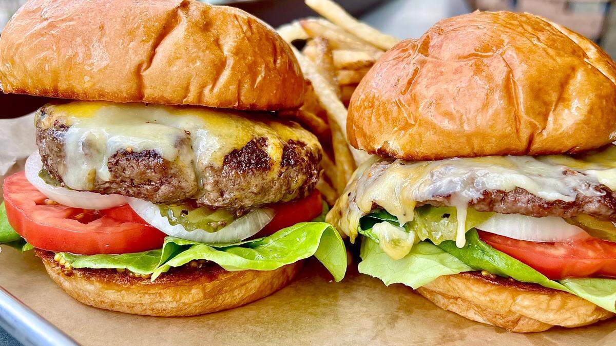 “The Fatty” and “the Flatty,” two burger options at the new Jon’s Grille.