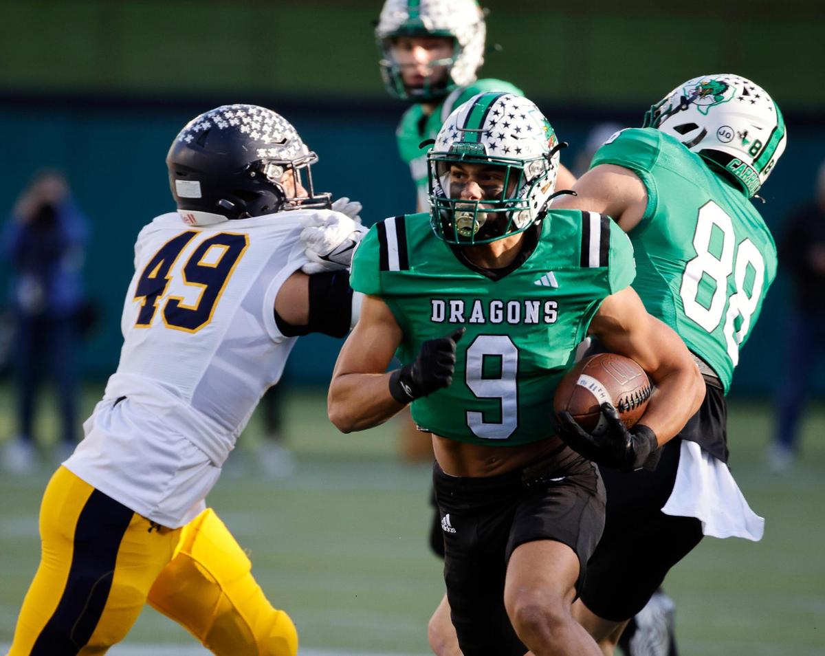 Southlake Carroll running back Riley Wormley (9) is the No. 10 ranked recruit in the Fort Worth-area.