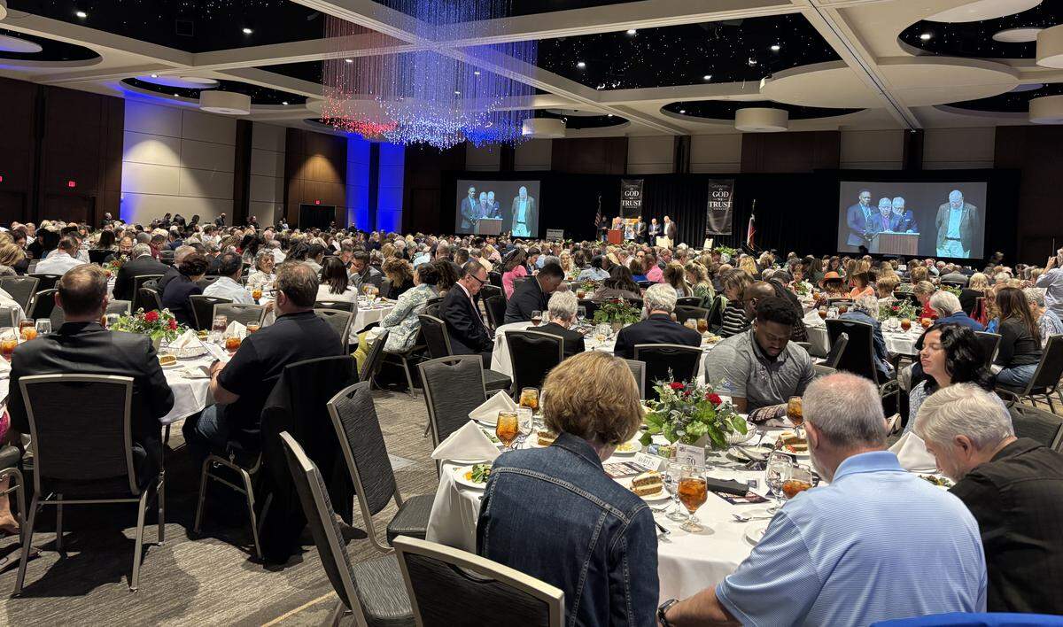 The 2026 Tarrant County National Day of Prayer Luncheon, hosted by County Judge Tim O’Hare, drew a crowd of about 700 to hear from keynote speaker Colt McCoy.